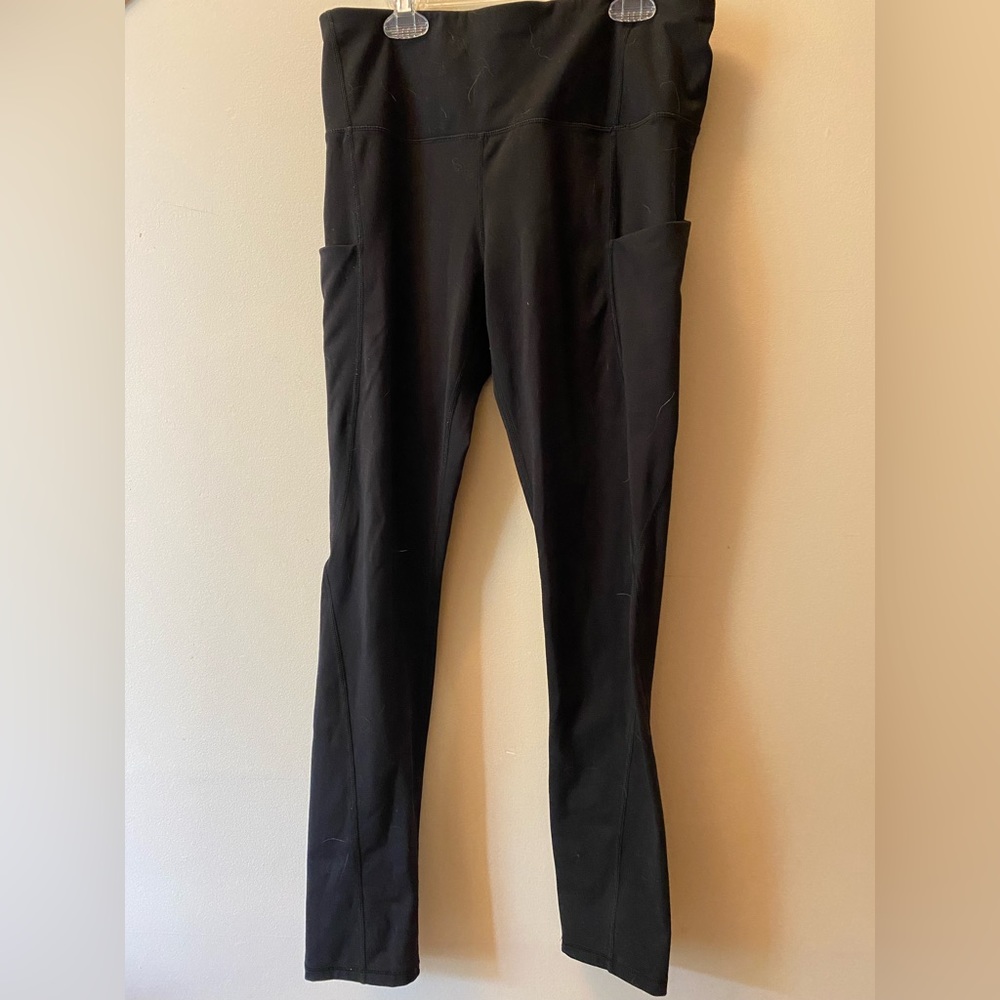 Black running tights/leggings with pockets size large